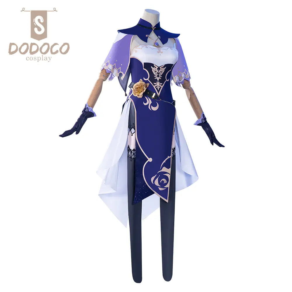 Dodoco-S Genshin Impact Cosplay  LISA Purple Rose Costume