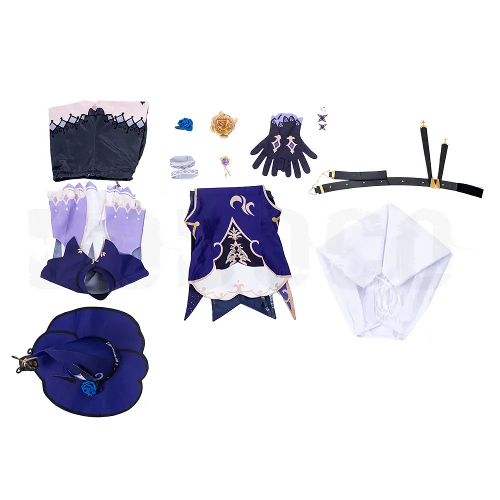 Dodoco-S Genshin Impact Cosplay  LISA Purple Rose Costume