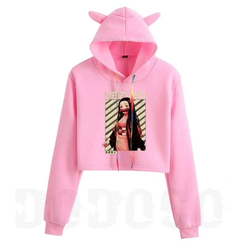 Long Sleeve Hoodie with Manga Printed Dodococos